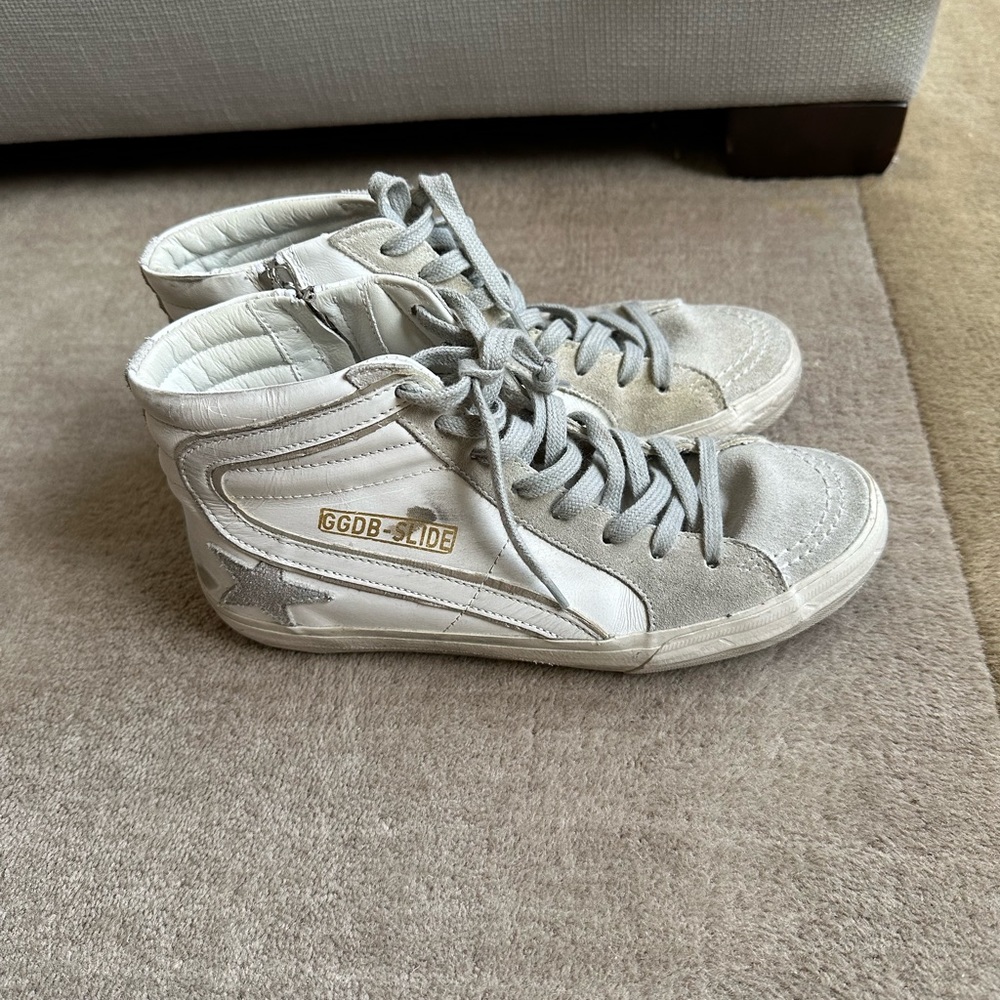 New Golden Goose Slide High Top Sneakers Size 37